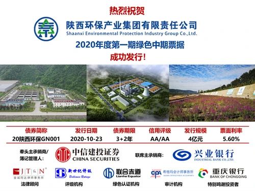 壹定发集团2020年度第一期绿色中期票据乐成簿记刊行